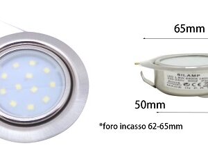 Mini Faretto Led Incasso 2w 230v Luce Fredda da Cucina, Bagno e Mensole